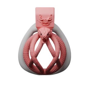 Snake Bionic Chastity Cage - Pink Resin BDSM Device