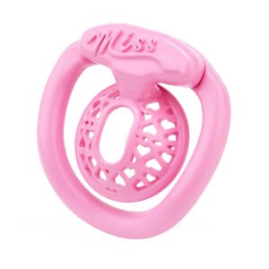 Inverted Chastity Cage "Miss" Resin Sissy Pink Heart-shaped mesh