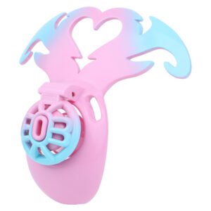 Sissy Chastity Cage Resin Heart & Devil Wings Colorful