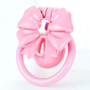 Inverted Chastity Cage Bow Sissy Pink Resin