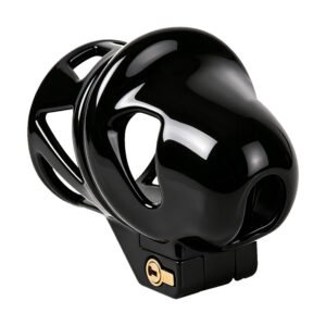 Male Chastity Cage Black Secure Lock Design