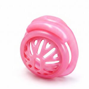 Sissy Chastity Cage Small Silicone Pink Special Locking Ring