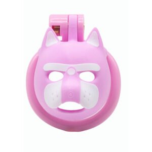 Sissy Chastity Cage Pink Dog Head Resin
