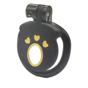Flat Chastity Cage Resin Three Hearts Design