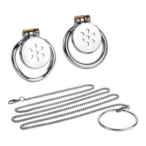 Chastity Cage Stainless Steel Shield Device with Chain