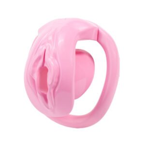 Resin Chastity Cage Pink Realistic Vulva Design Sissy Style