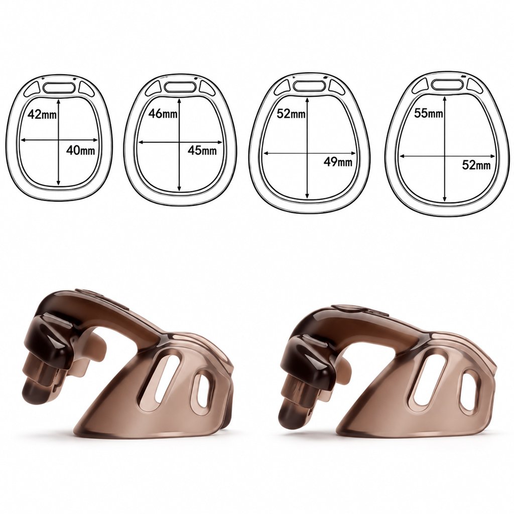 Male Chastity Cage Glossy Plastic BDSM Lock