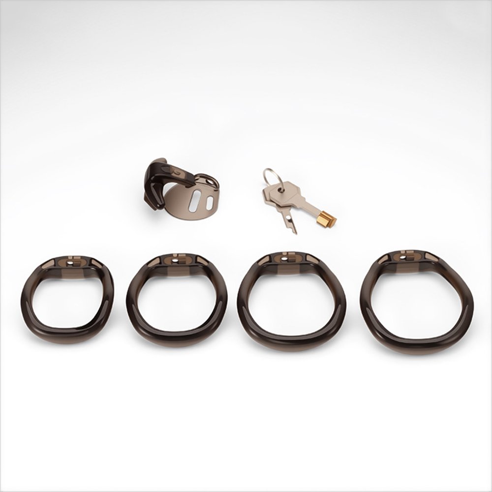 Male Chastity Cage Glossy Plastic BDSM Lock