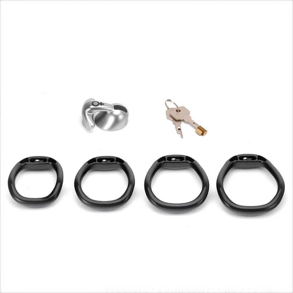 Male Chastity Cage Glossy Plastic BDSM Lock