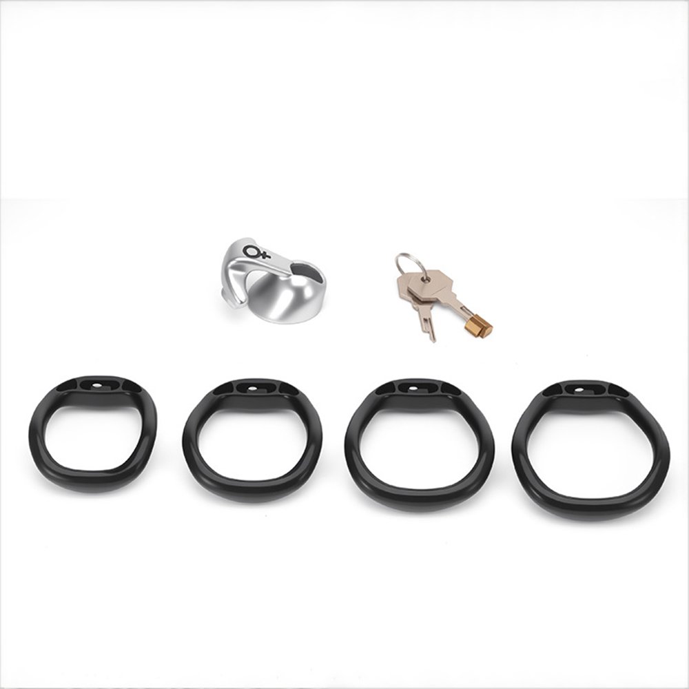 Male Chastity Cage Glossy Plastic BDSM Lock