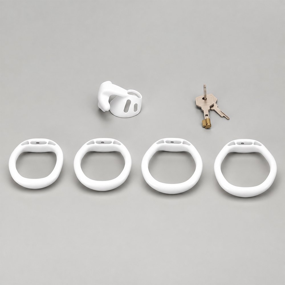 Male Chastity Cage Glossy Plastic BDSM Lock
