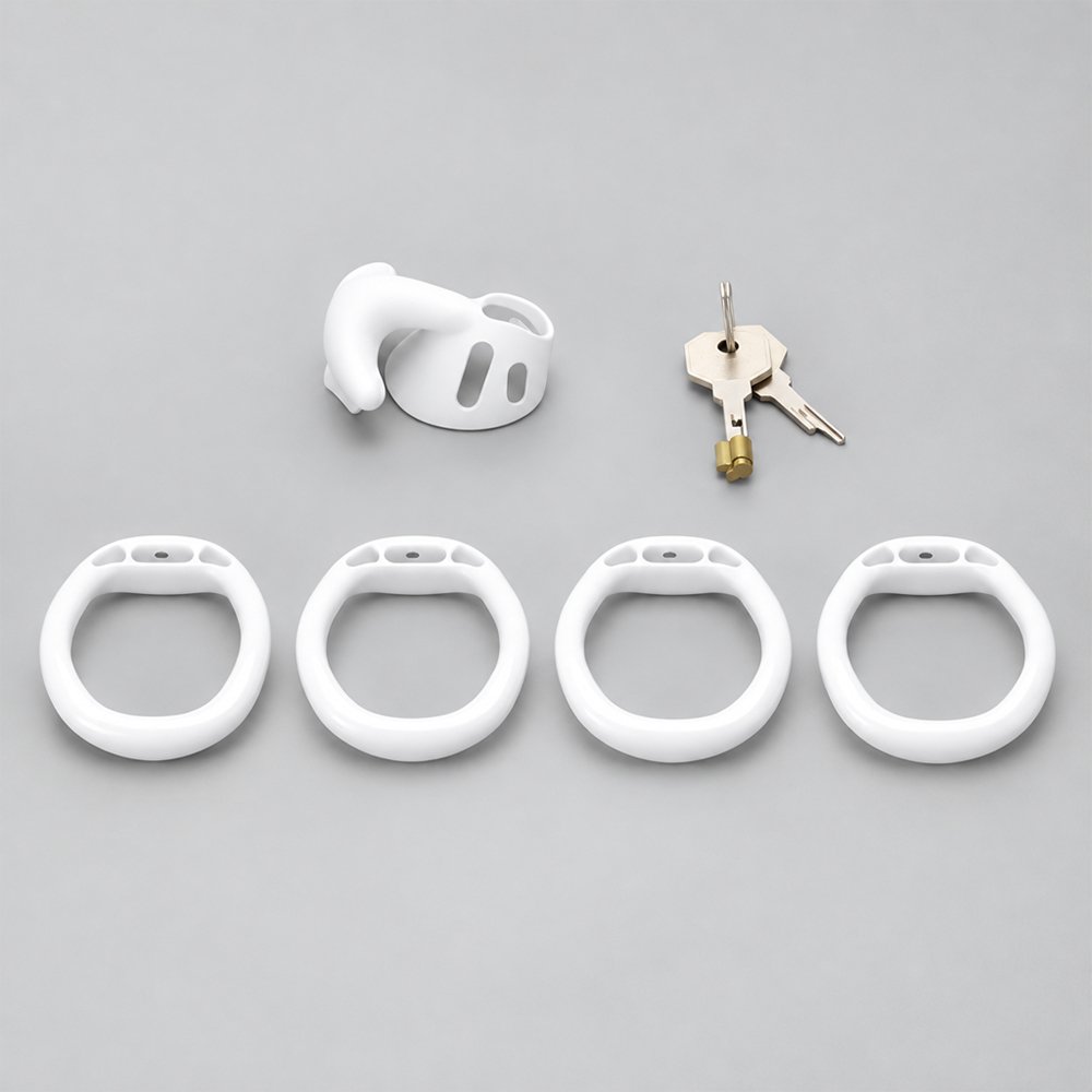 Male Chastity Cage Glossy Plastic BDSM Lock