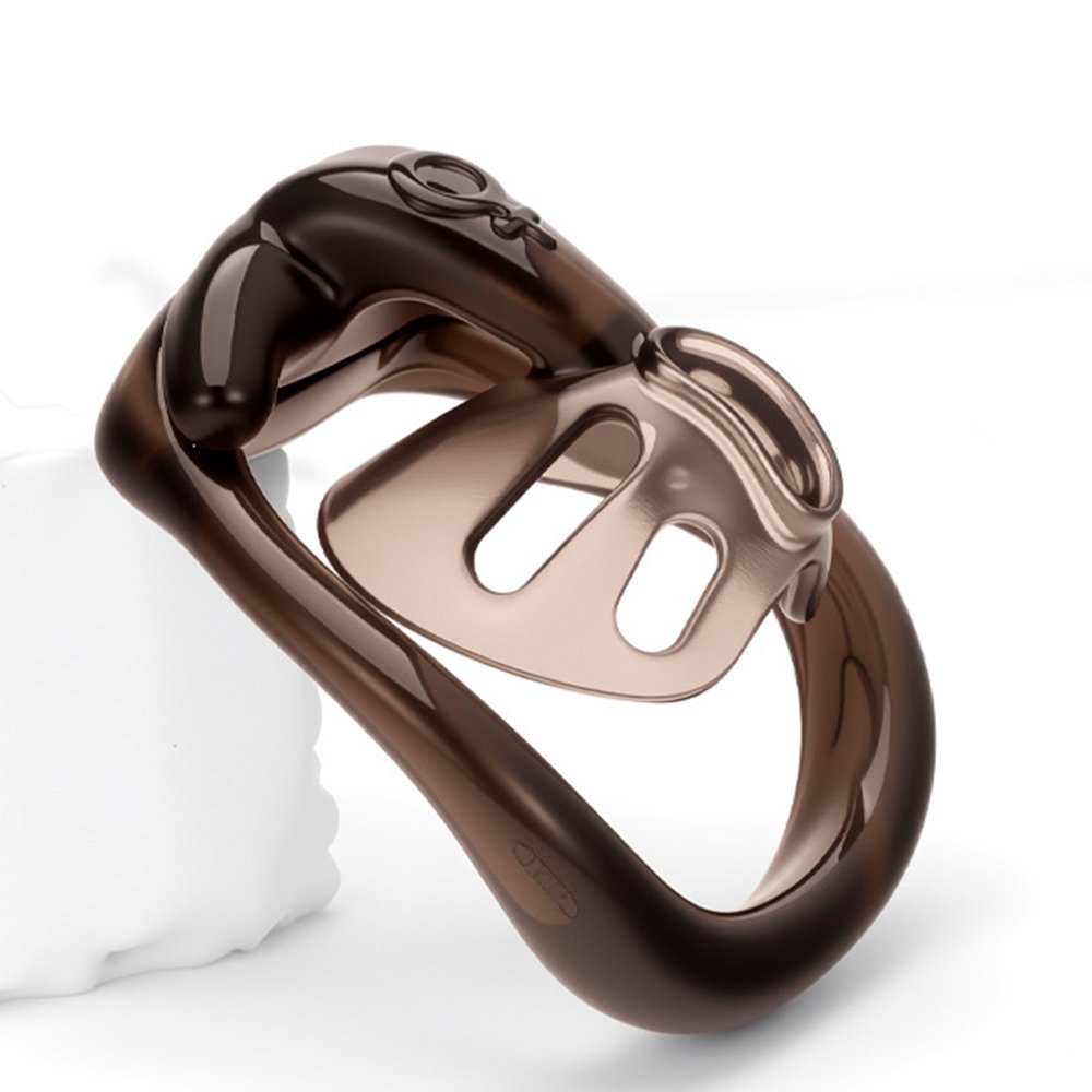 Male Chastity Cage Glossy Plastic BDSM Lock