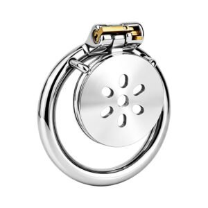 Metal Chastity Cage Flat Breathable Steel Lock