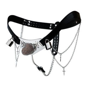Metal Chastity Cage Lockable Belt Harness