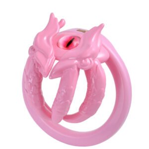 Pink Chastity Cage Breathable Resin Dragon Eye Lock
