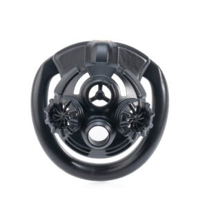 Plastic Chastity Cage Black Gas Mask Style BDSM