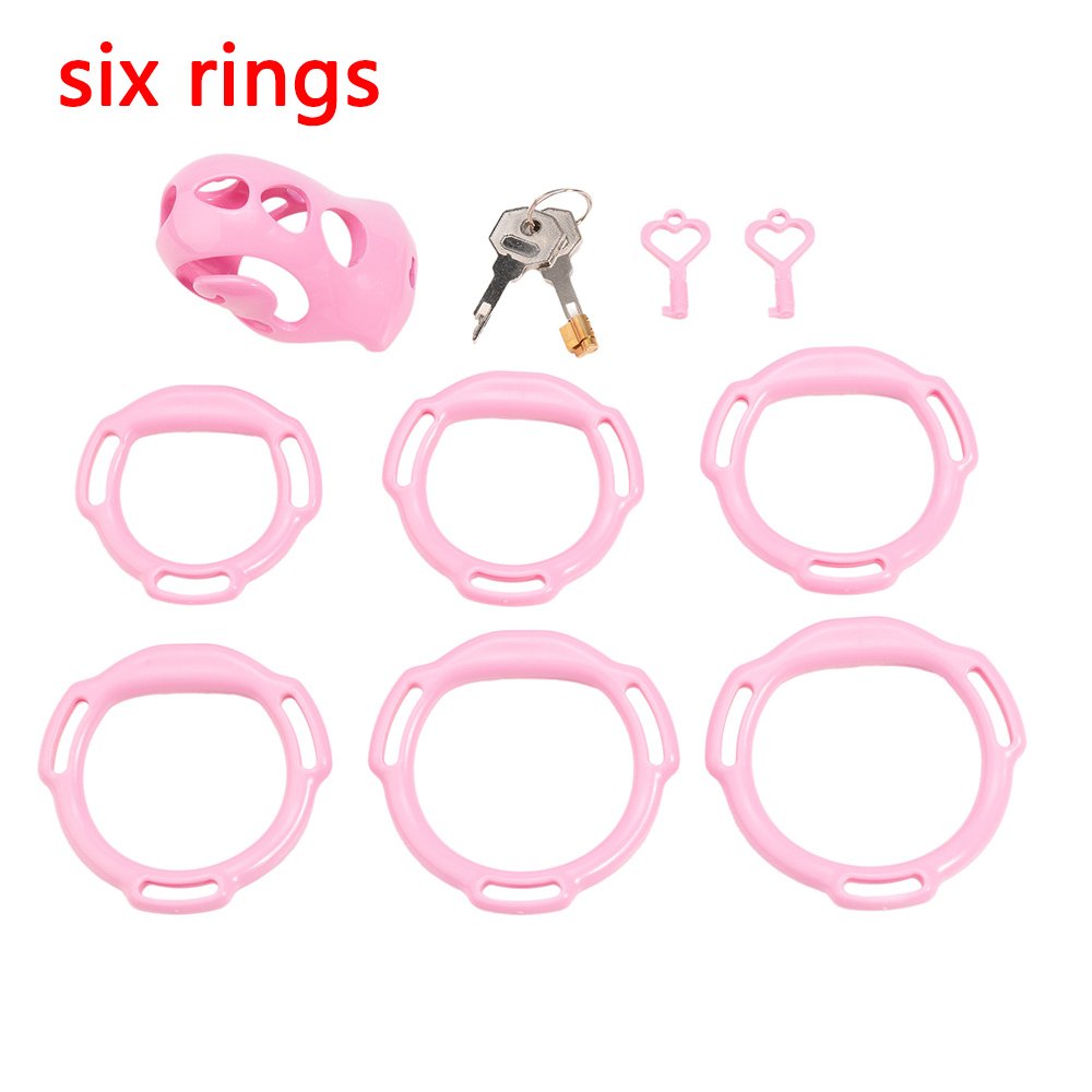 Plastic Chastity Cage Glossy Pink BDSM Lock