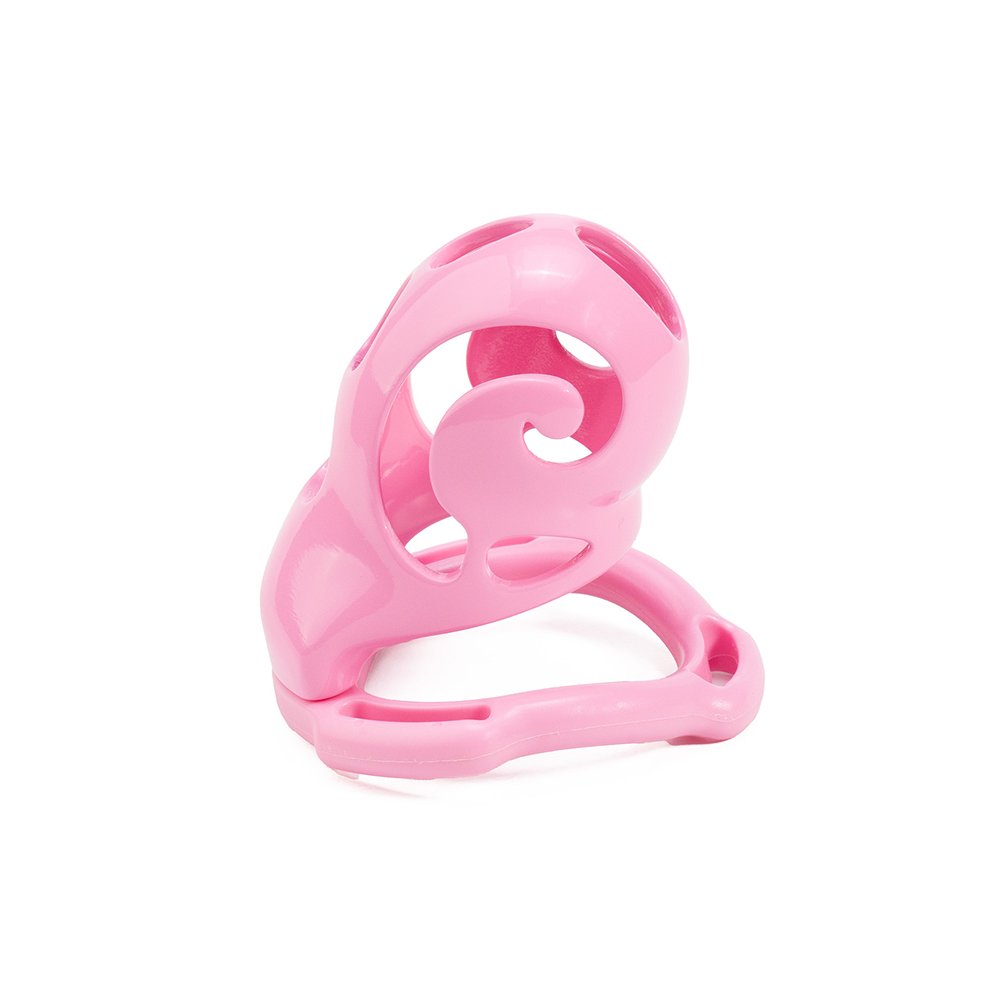 Plastic Chastity Cage Glossy Pink BDSM Lock