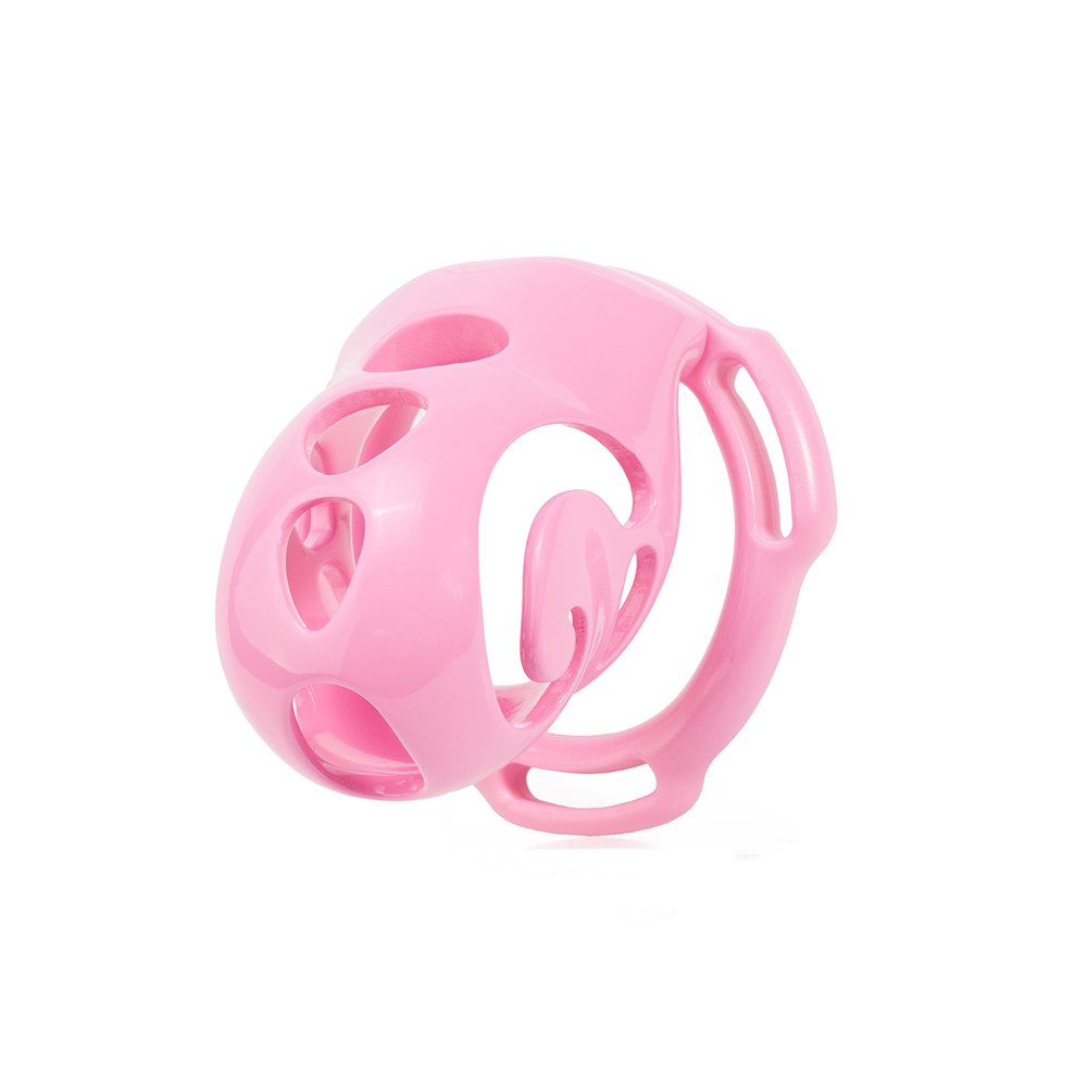 Plastic Chastity Cage Glossy Pink BDSM Lock
