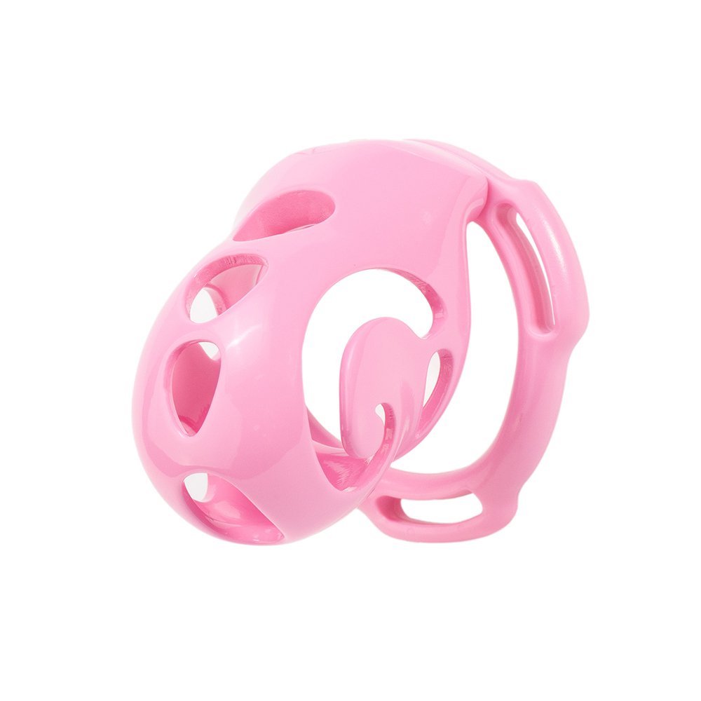 Plastic Chastity Cage Glossy Pink BDSM Lock