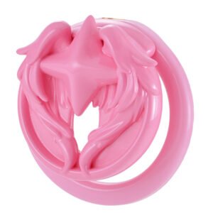 Sissy Chastity Cage Pink Angel Wings BDSM Lock
